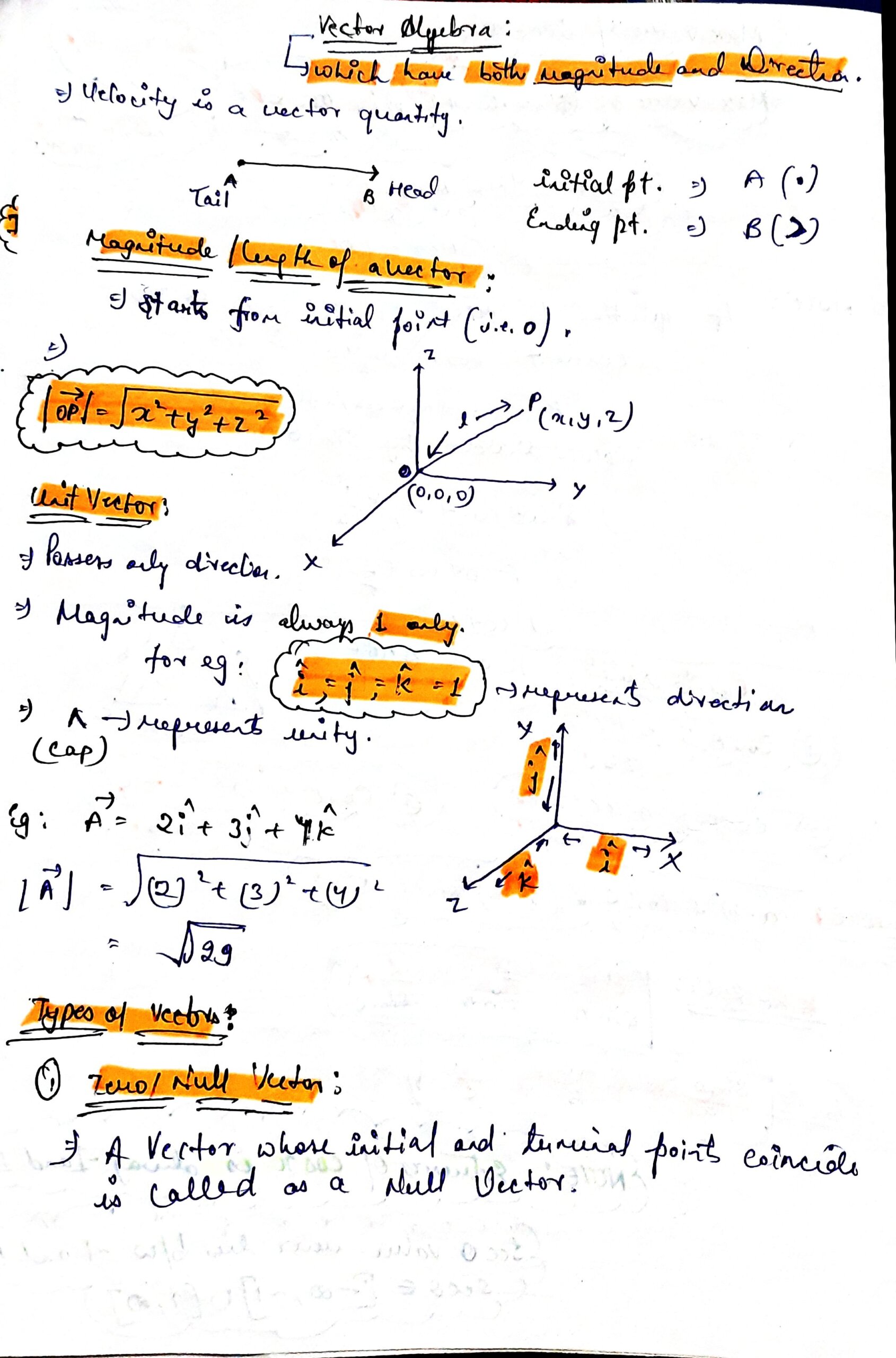 Vectors Handwritten Notes Class12ndaiit Jee Shop Handwritten Notes Shn 7249