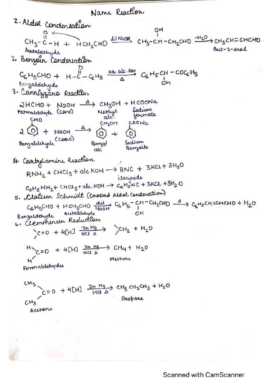 All Named Reactions Organic Chemistry Isc Cbse Ncert Class