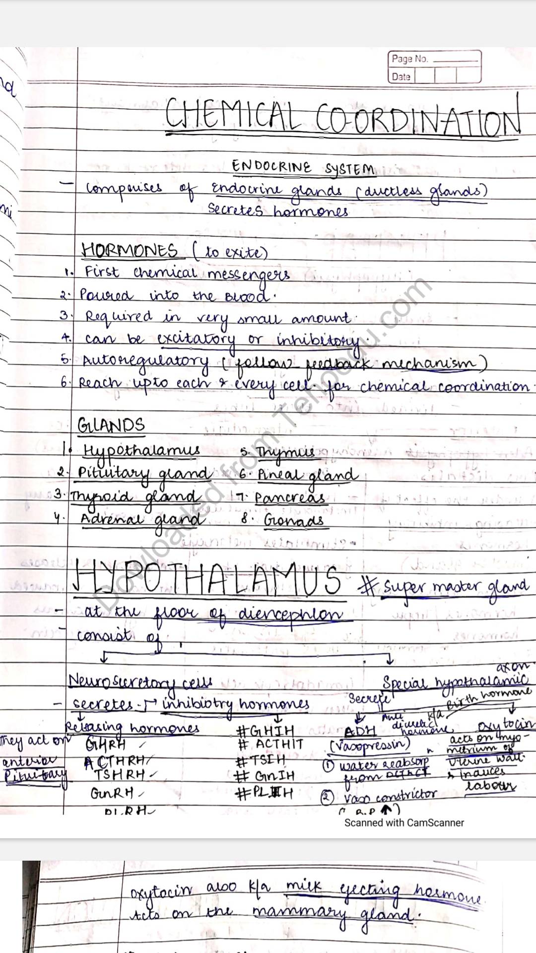 NCERT Class 11th Biology Chapter 22 Chemical Coordination