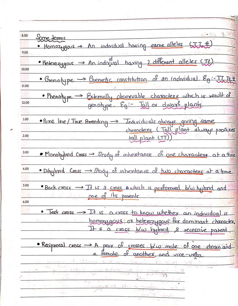 Principle Of Inheritance And Variation Class Biology Handwritten Notes Shop Handwritten