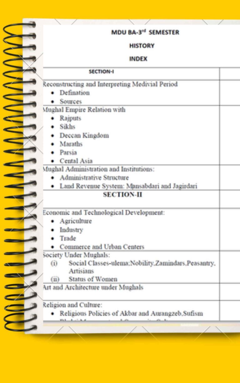 History Notes For BA 3rd Semester In English – Maharshi Dayanand ...