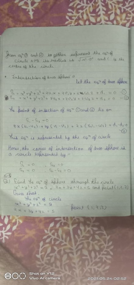 class – Bsc Math Geometry Best Handwritten Notes