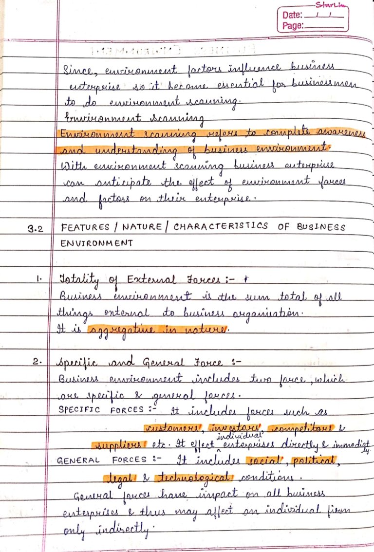 Class 12 Business Studies Chapter 3 Handwritten Notes PDF By Prachi Shankar