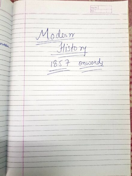 Modern Indian History (1857 onwards) Handwritten Notes PDF