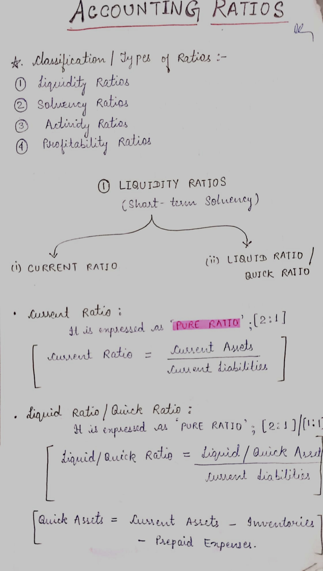 Class 12 Accountancy Ratio Analysis Formula PDF By Prachi Shankar 