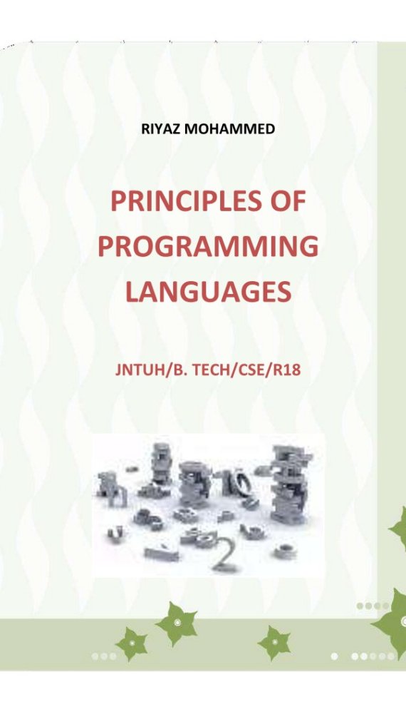 Principles of Programming Languages Computerized Notes for Computer Science & Engineering by Riyaz Mohammed