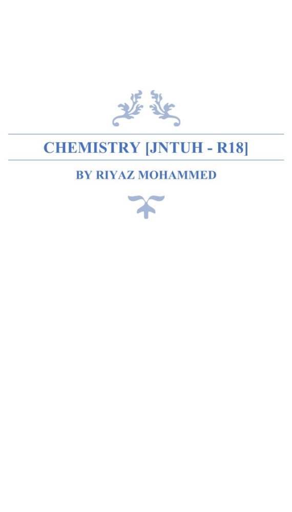 Chemistry Notes for Engineering by Riyaz Mohammed