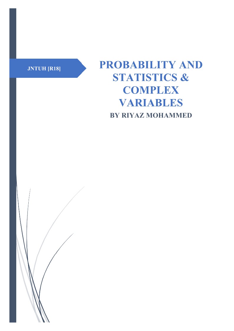 Probability Statistics Complex Variables Handwritten Notes for