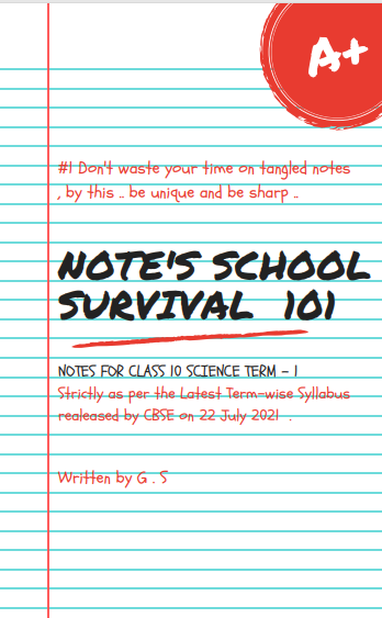 Class 10 Science Notes ( Term - 1 ) | Best Handwritten Notes (Digital)