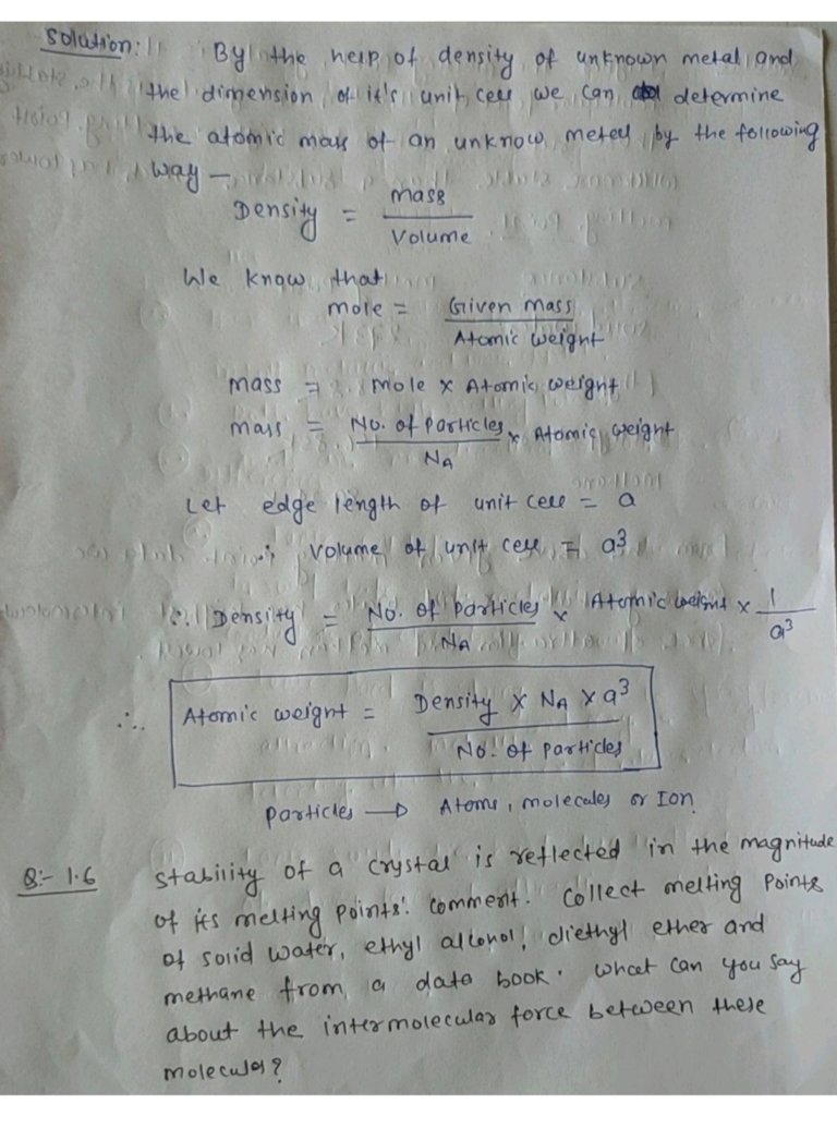 Class Chemistry Chapter Exercise Solutions Handwritten Notes Pdf By Smruti Shn Notes