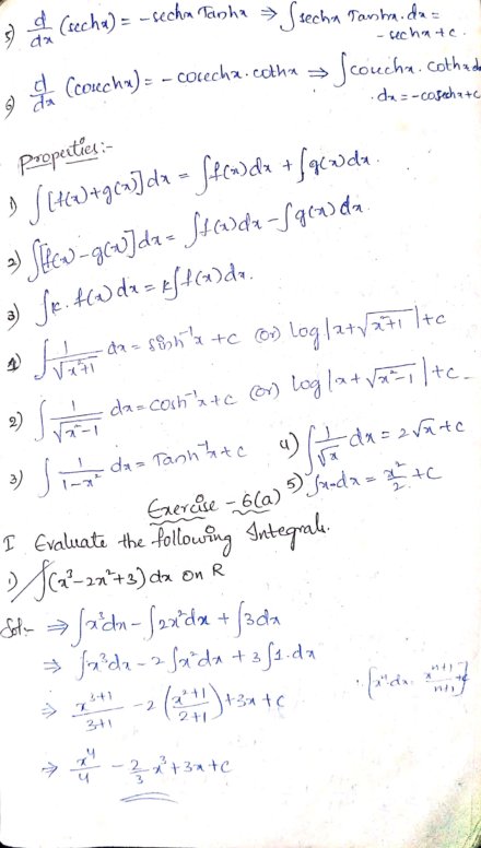 integration formulas for class 12