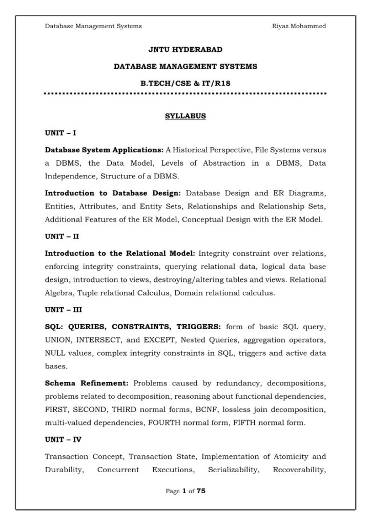 database-management-systems-computerized-notes-for-computer-science