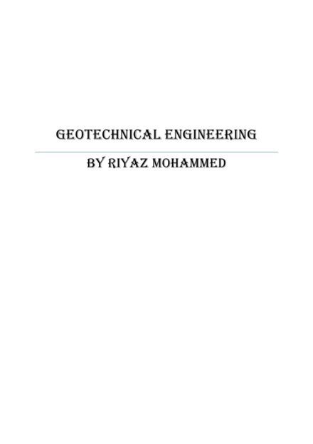 Geotechnical Engineering Handwritten Notes for Civil Engineering by Riyaz Mohammed