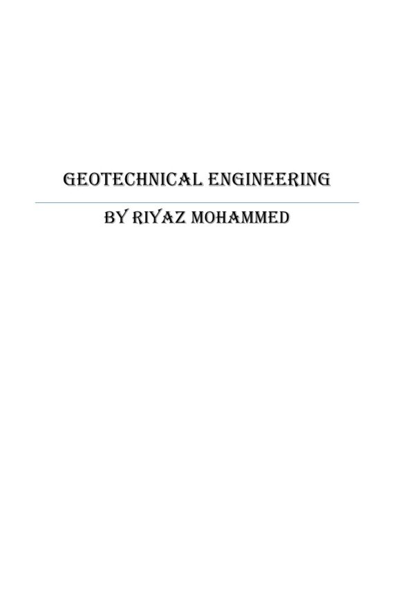 Geotechnical Engineering Handwritten Notes for Civil Engineering by Riyaz Mohammed
