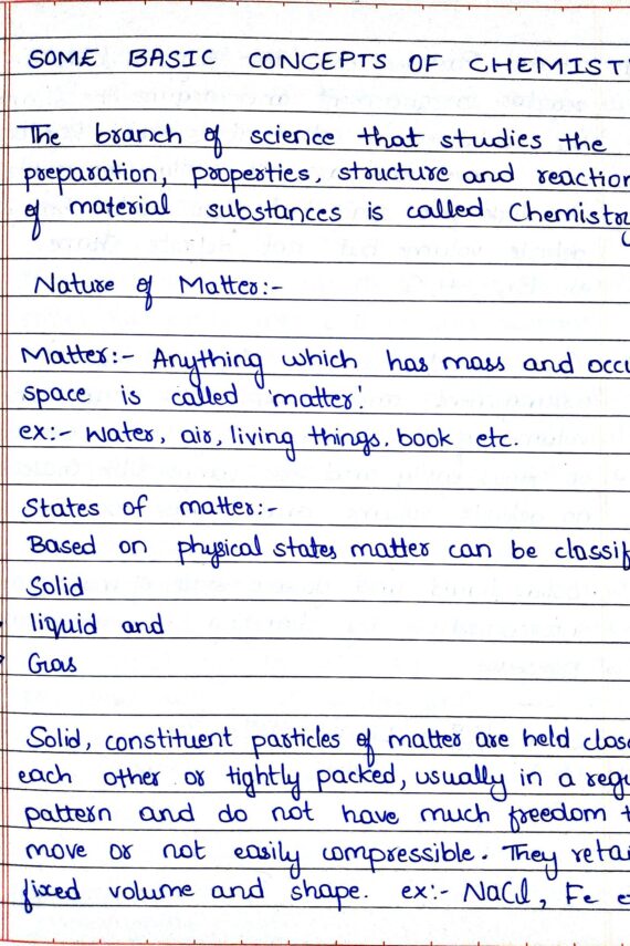 Class 11 I chemistry | unit 1 Handwritten Notes PDF