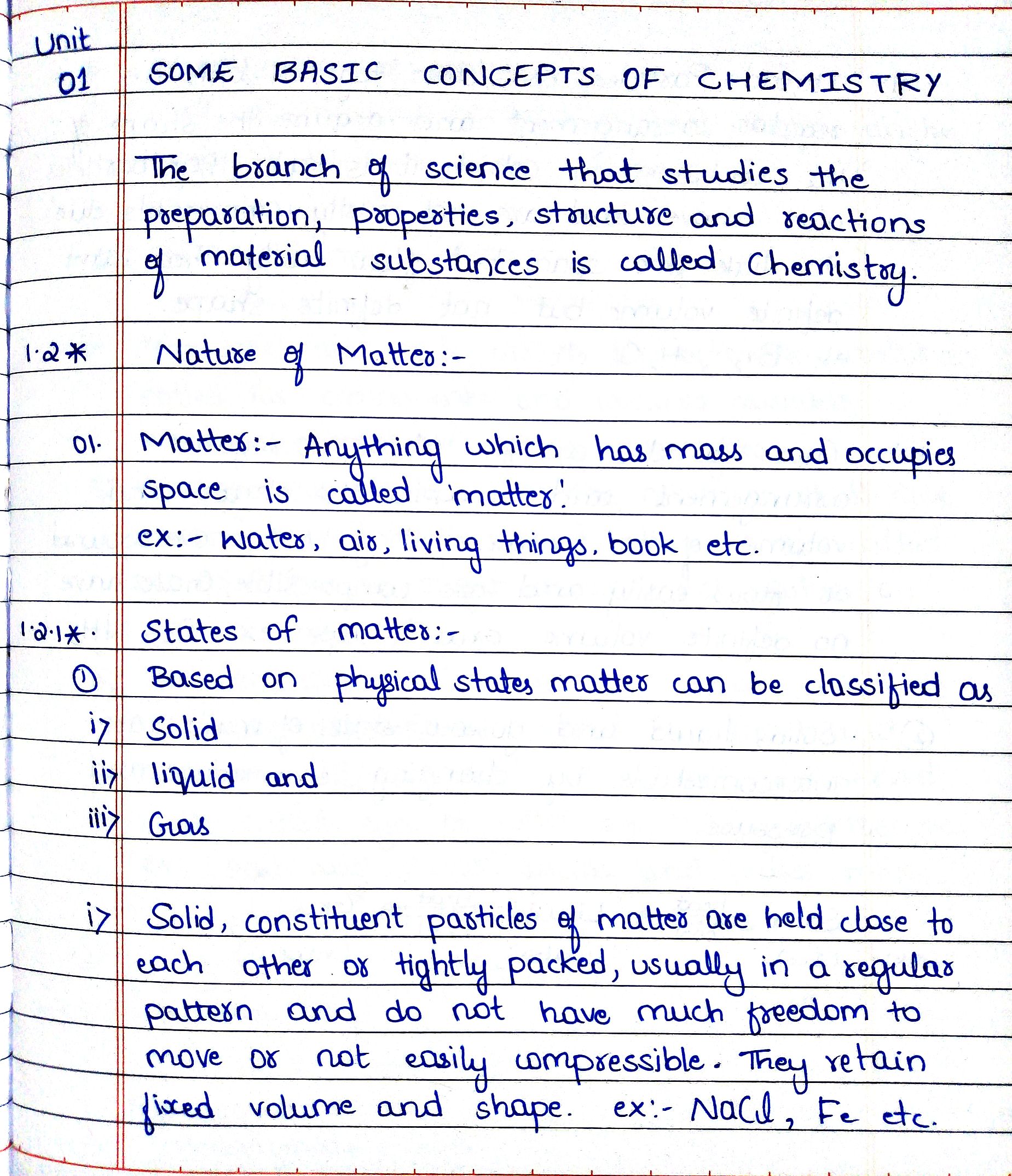 chemistry class 11 notes pdf download