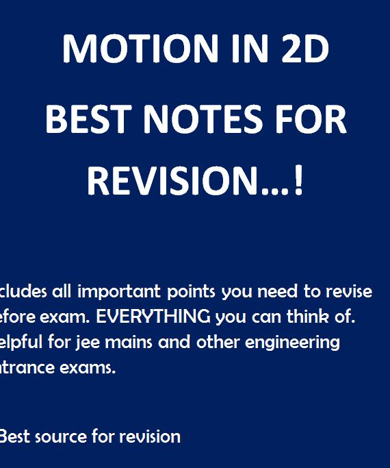 Motion in 2D Notes PDF | Class 11 Handwritten Notes - SHN Notes
