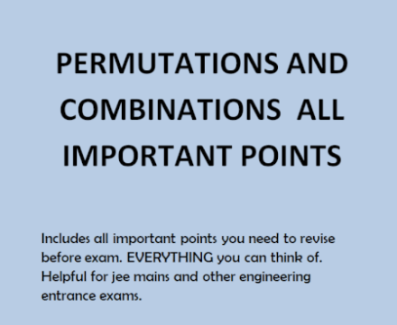 Permutation and combination short notes - Best Handwritten Notes PDF