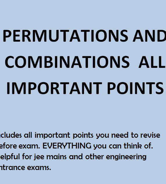 Permutation and combination short notes - Best Handwritten Notes PDF