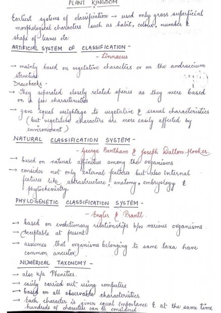 Class 11 Chapter 3 Plant Kingdom Handwritten Notes PDF - SHN Notes