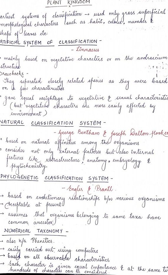 Class 11 Chapter 3 Plant Kingdom Handwritten Notes PDF - SHN Notes