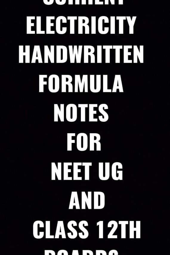 Current Electricity Handwritten formula Notes for NEET UG