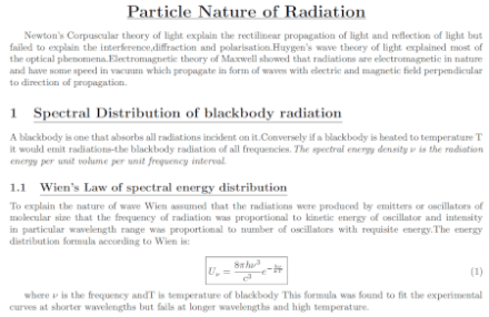 Wave and Particle Nature Typed Notes PDF