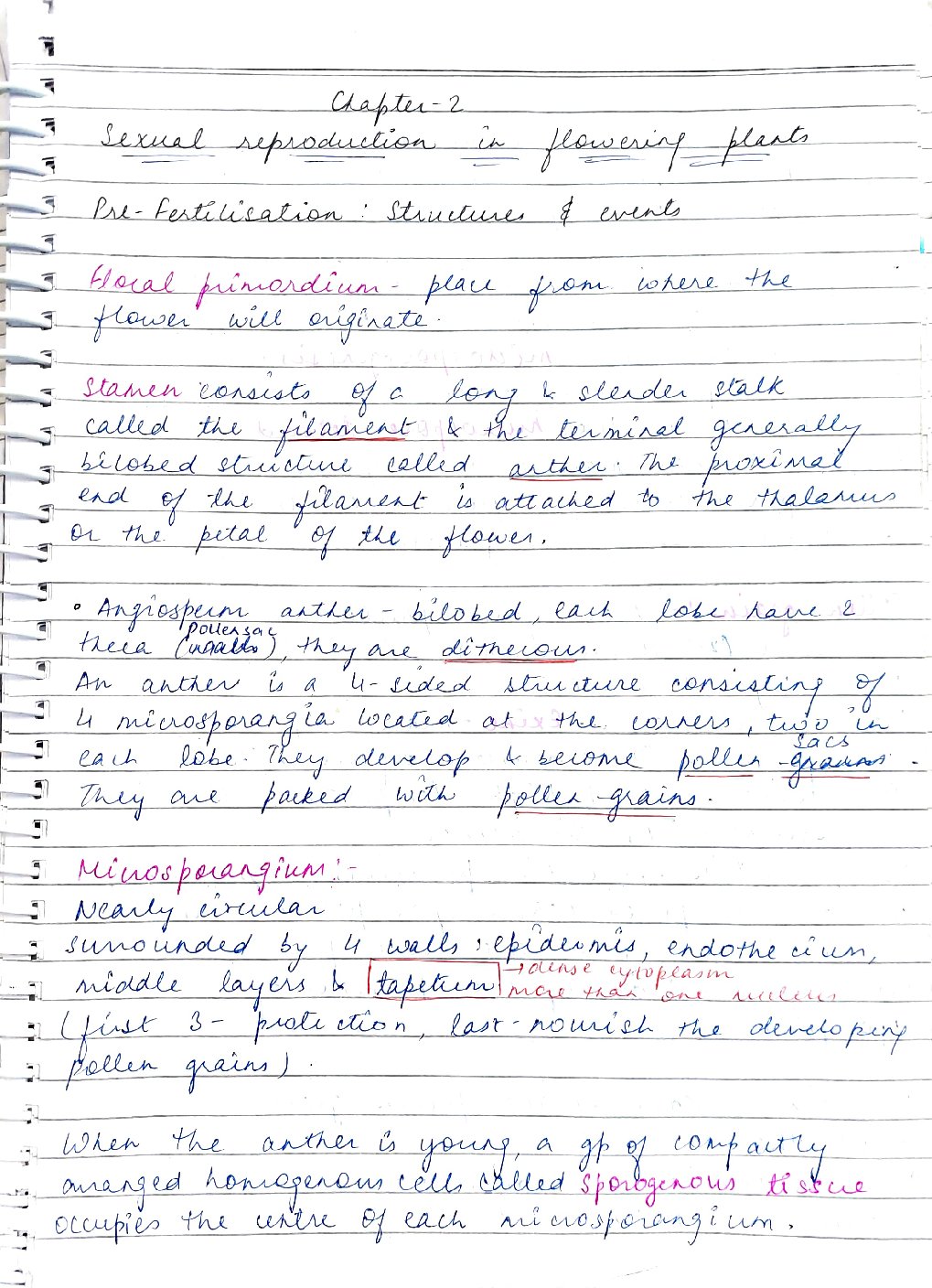 Biology Class 12 Chapter 2 PDF Handwritten Notes Download