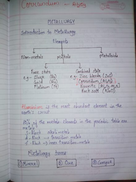 NCERT class 12th chemistry lesson Metallurgy Handwritten Notes PDF