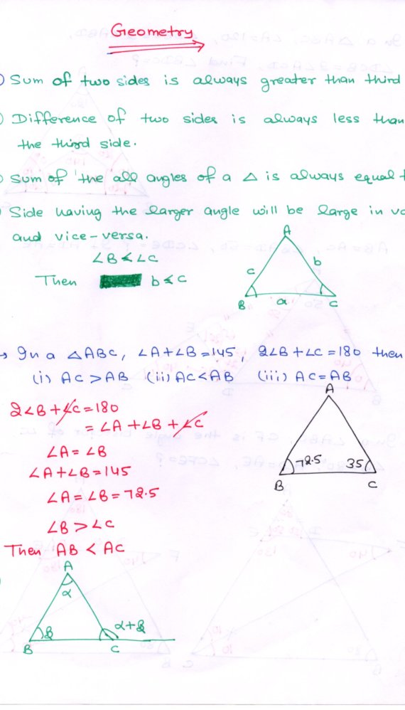 Geometry- Triangle Handwritten Notes | Shop Handwritten Notes (SHN)