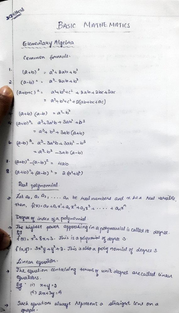 Basic Mathematics for Physics Theory JEE Advanced Handwritten Notes PDF