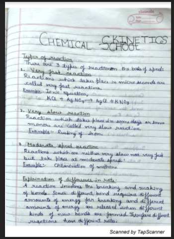 Chemical Kinetics Class 12 Notes Shop Handwritten Notes (SHN)