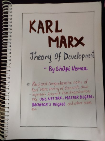 (Colorful Notes) Karl Marx Theory of Economic Development Handwritten Notes by Shilpi Verma