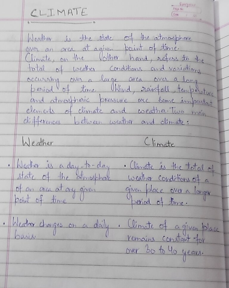 NOTES CLIMATE SOCIAL STUDIES CLASS 9 IIT FOUNDATION GOOD 