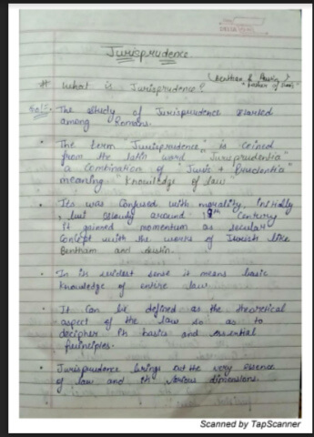 Jurisprudence notes LLB (Bachelor of Laws) Handwritten Notes PDF
