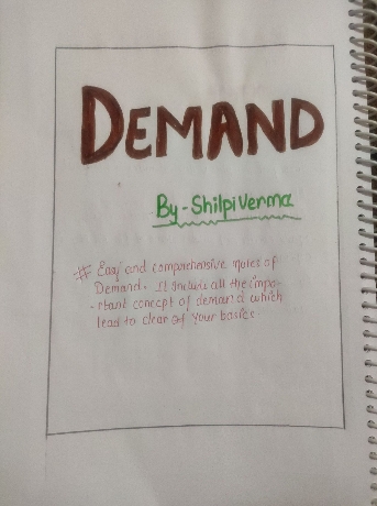 Basics of Demand by Shilpi Verma Handwritten Notes PDF