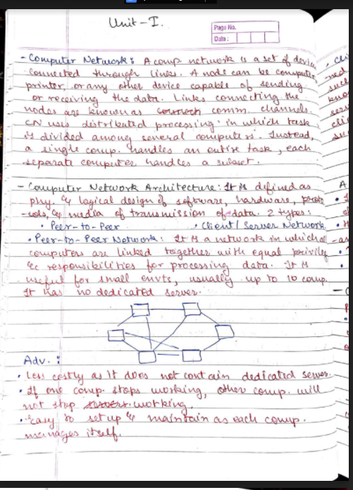 Computer Network Handwritten Notes | Computer Networking Engineering Handwritten Notes | GATE and Engineering