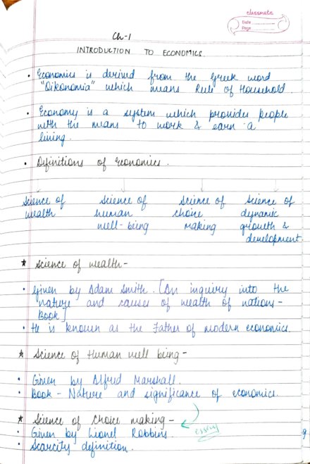Class 11th Chapter 1 Introduction To Economics Handwritten Notes Pdf Shn Notes Shop 3662