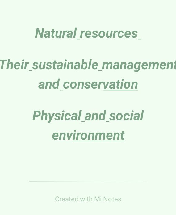 Natural resources and conservation Handwritten Notes PDF