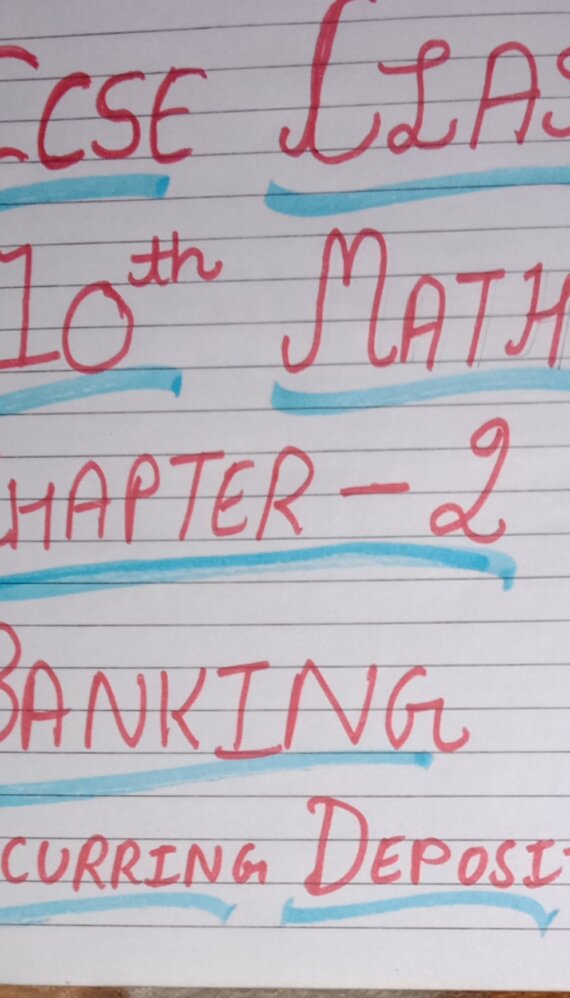 ICSE Class 10 Maths chapter-2 banking Handwritten Notes PDF