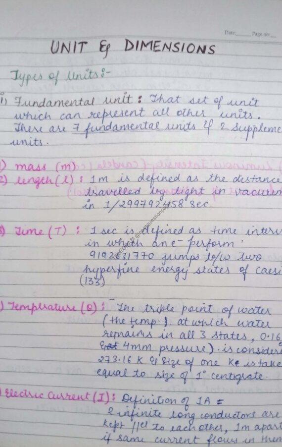 PHYSICS CLASS 11th NOTES Handwritten Notes PDF
