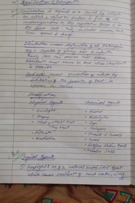 BDS- Sterilization and disinfection Handwritten Notes PDF
