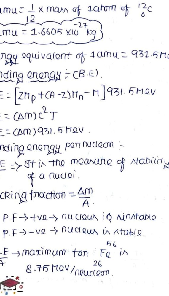 Nuclei notes handwritten for NEET UG Handwritten Notes PDF