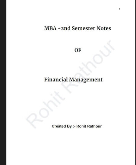 MBA Second Semester Financial Management Notes PDF