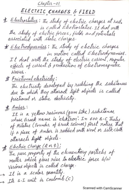 class-12-physics-chapter-1-electric-charges-and-field-handwritten