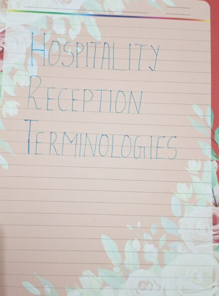 Hospitality- Reception Terms Handwritten Notes PDF