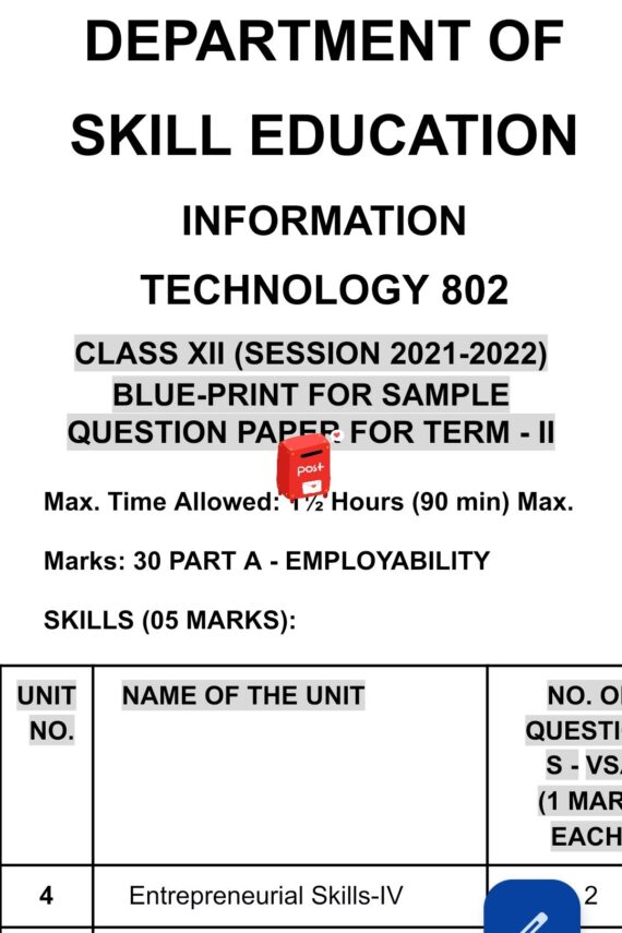 Class 12 Information Technology Sample paper | class 12 Notes