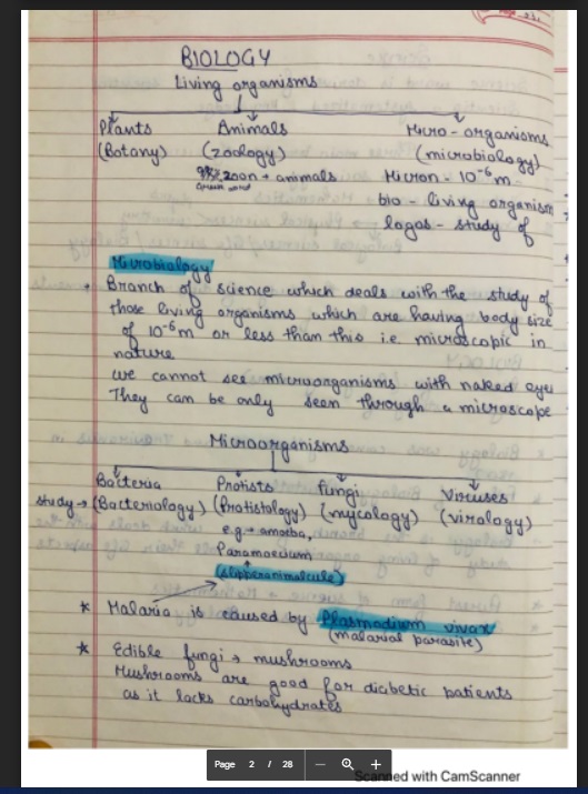 Kingdom Monera Handwritten Notes for Class 11 + NEET Preparation, BSc and MSc