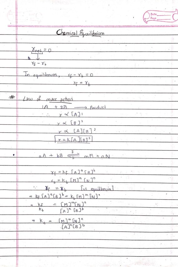 Equilibrium - Chemical and ionic equilibrium Class 11 | Chemistry handwritten notes