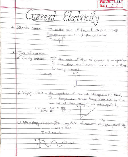 Current electricity introduction Physics notes